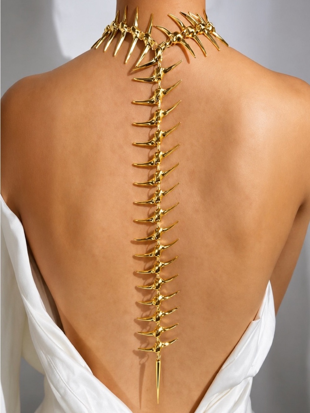 Gold Spine Back Necklace